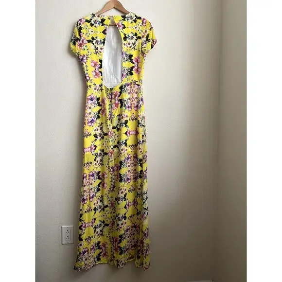 NBD X The XNAVEN Twins Into The Light Floral Yellow Canary Maxi Dress - Picture 3 of 6